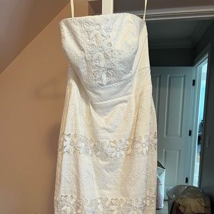 White House Black Market Strapless White Dress